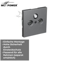 Antennendose McPower Shallow f&uuml;r TV, Radio und Sat, UP, anthrazit