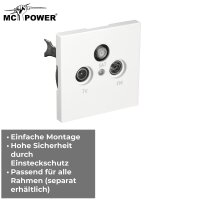 Antennendose McPower Shallow f&uuml;r TV, Radio und Sat, UP, wei&szlig;
