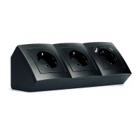 Steckdosenblock McPower Flair matt schwarz, 3-fach...