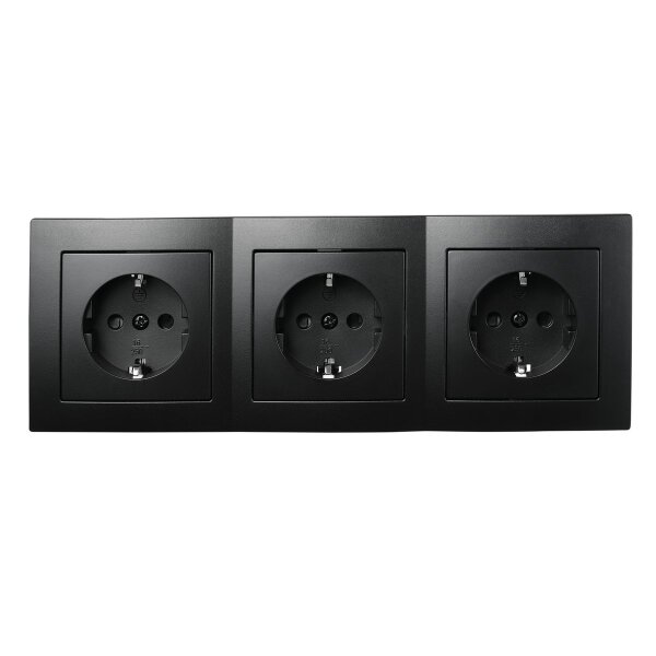 Steckdosen Set McPower Flair Beginner 3S Profi, matt schwarz