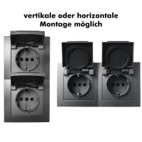 Steckdosen Set McPower Flair Beginner 2S-IP44, 3-teilig, anthrazit, IP44