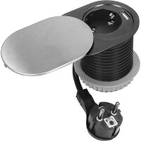 Tisch-Einbausteckdose 1x2P+E, 1x USB A+C PD20W,...